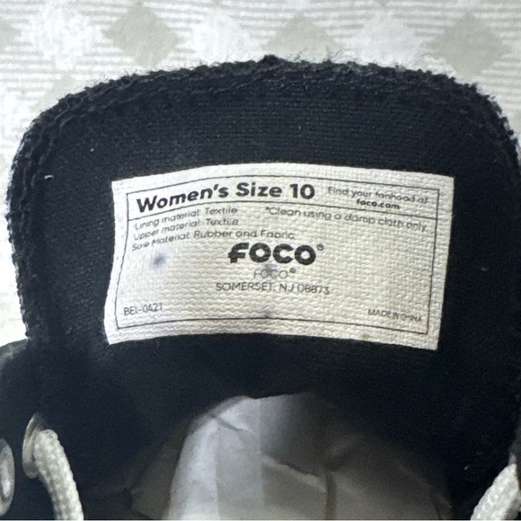 New Saints New Orleans Foco Canvas Black/White Shoes Womens Size 10 - Picture 6 of 9